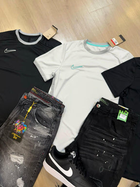 Combo 9 Peças 3 Kits Completos NK Academy com Bermuda e Tênis