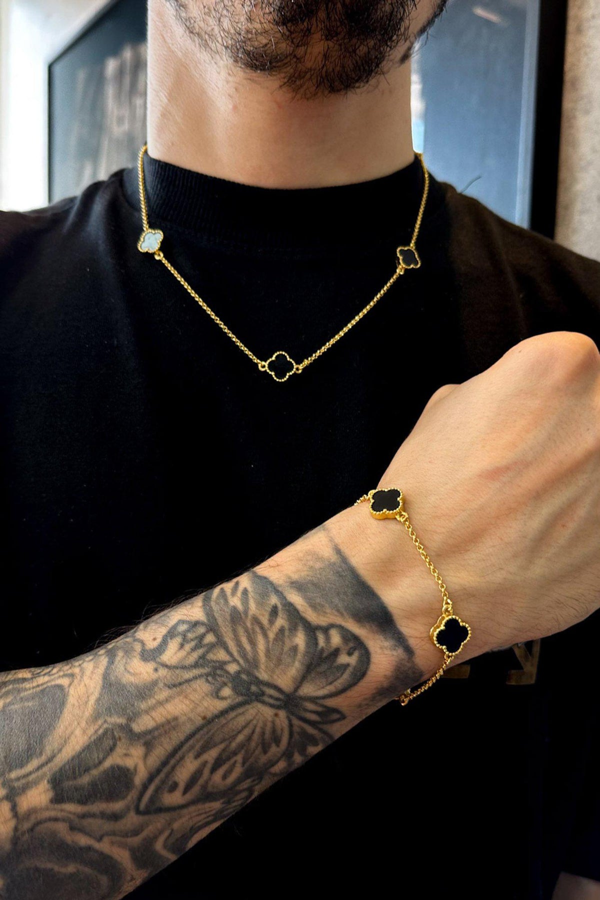 Kit Cordão e Pulseira Trevo